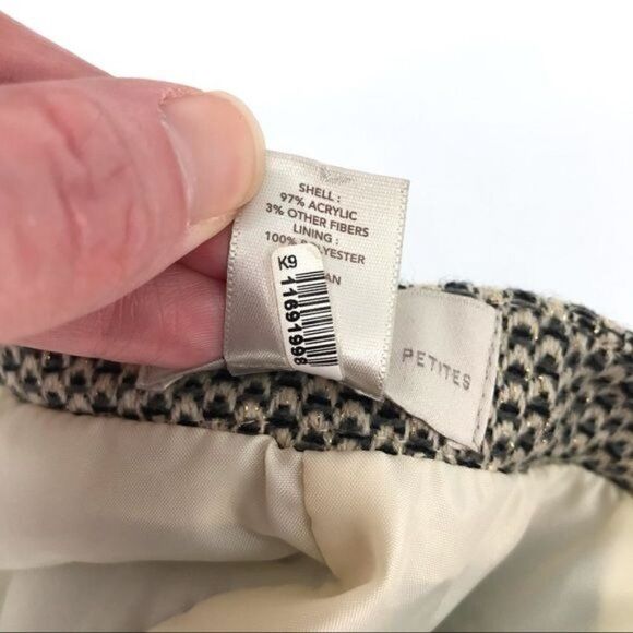 Loft Factory Tan Black Tweed Career Academia A-Line Skirt Women Size 8 Petite - Picture 7 of 7